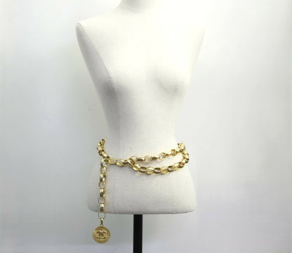 Chanel Vintage 54-71 Gold Plated Chunky Chain Large Coin Belt