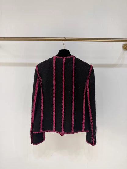 Chanel 22K black and red tweed jacket