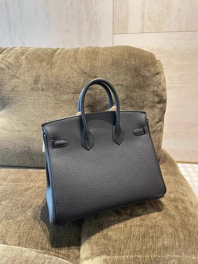 Hermes Birkin 25 black Togo leather palladium hardware