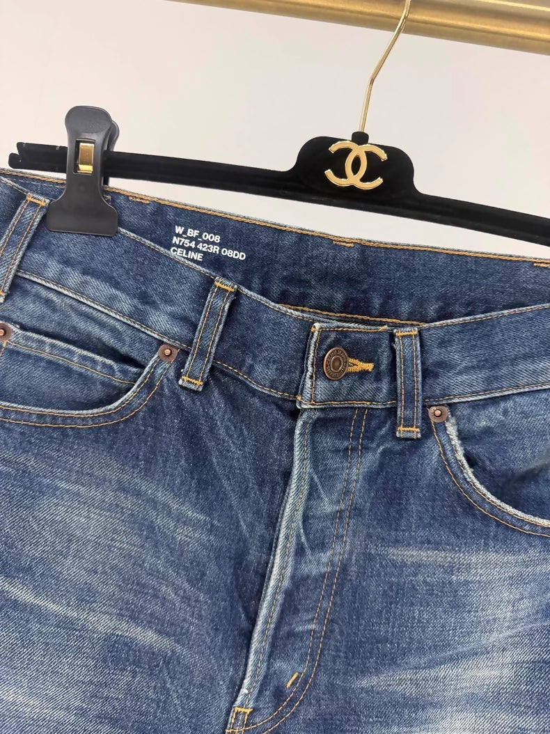 Celine classic distressed jeans with ripped details,