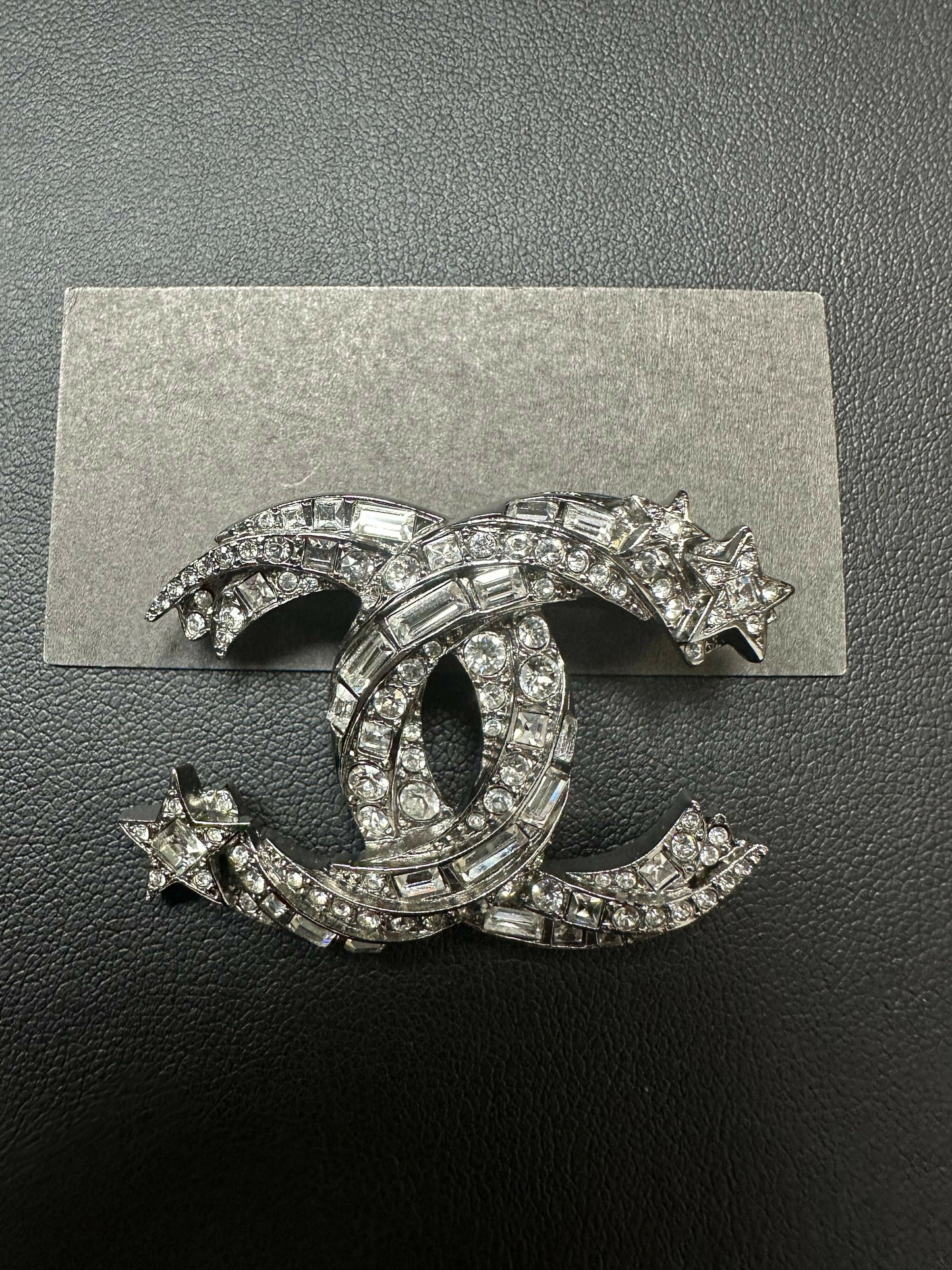 Chanel 2021 Rhinestone Coco Mark Star Brooch