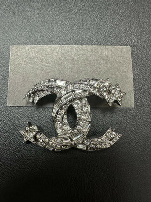 Chanel 2021 Rhinestone Coco Mark Star Brooch