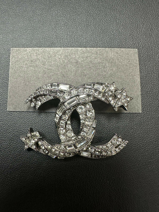 Chanel 2021 Rhinestone Coco Mark Star Brooch