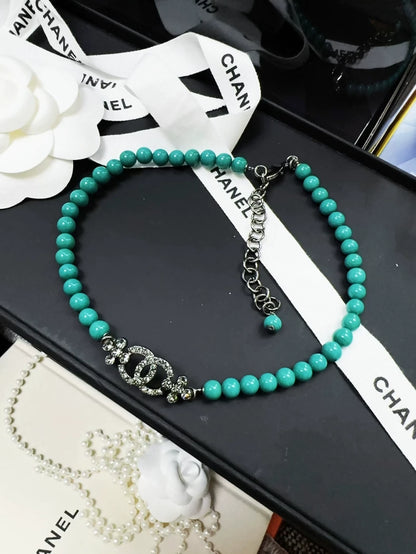 Chanel 23A turquoise choker necklace