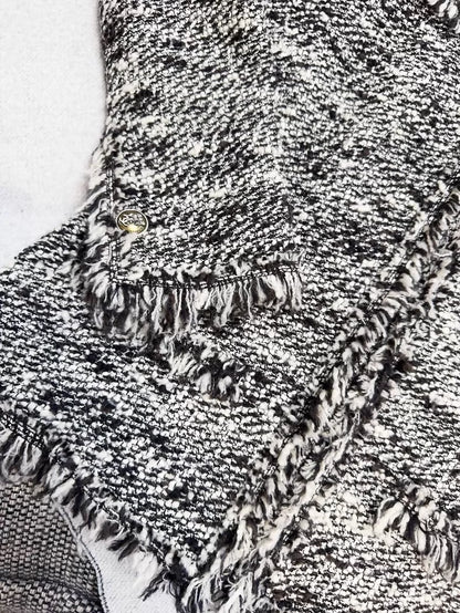 Chanel 04A black and white tweed jacket