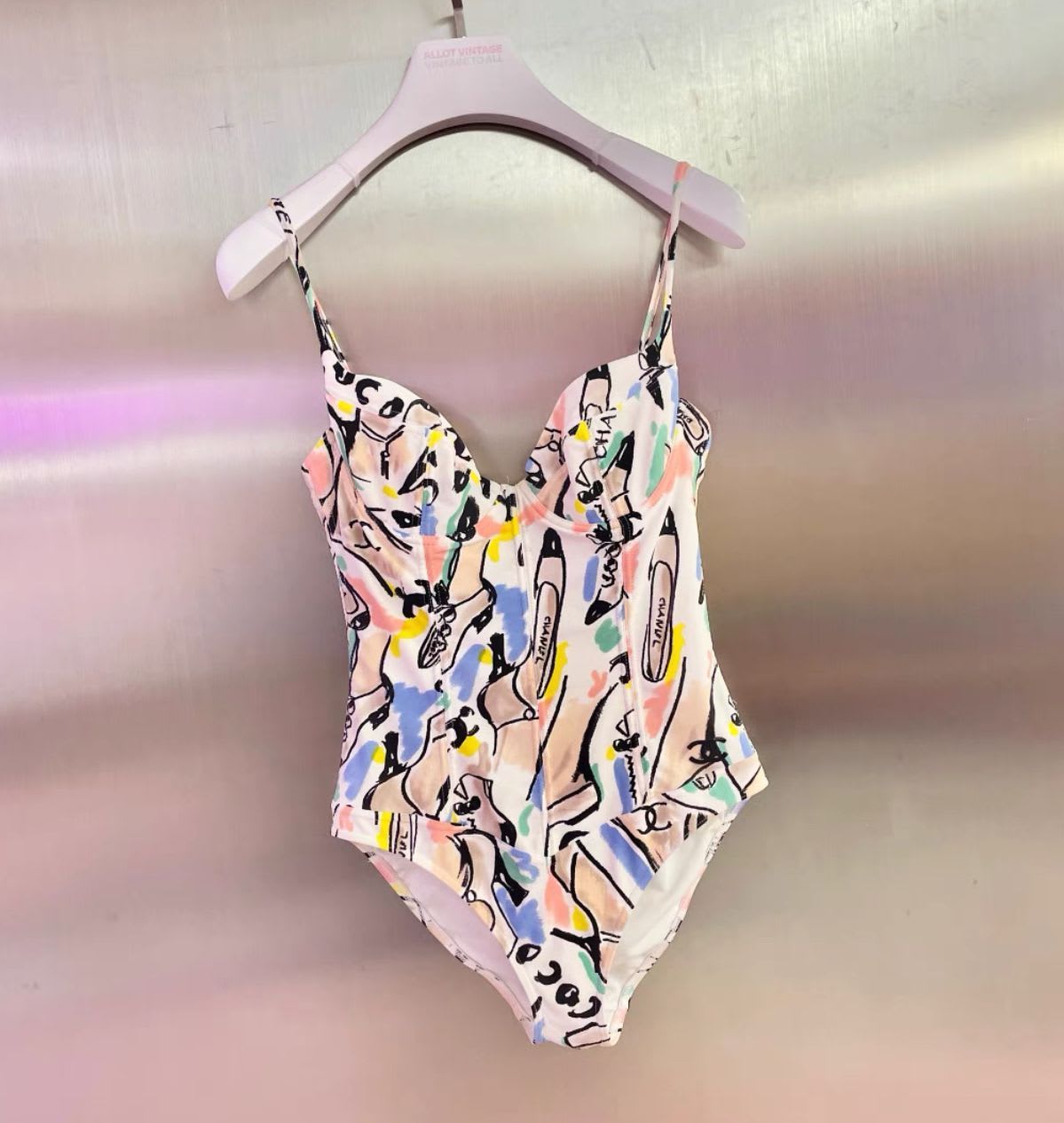 CHANEL Vintage Chanel graffiti swimsuit - Small Swimsuit - Secondhand luxury from Wararni