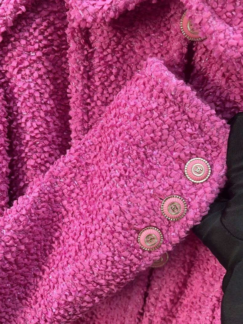 Chanel 20 pink tweed jacket