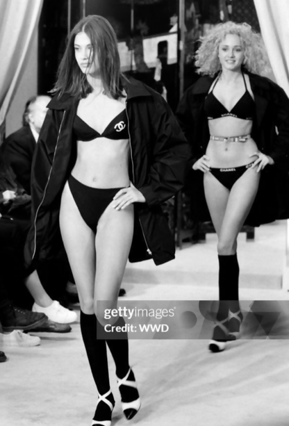 Chanel 1994 Cruise Vintage Yellow Logo Quilted Bikini