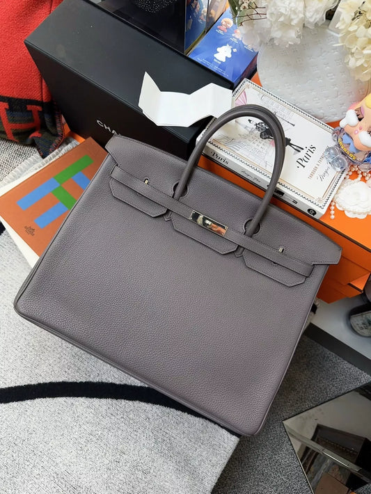 Hermes Birkin 40 Gray Togo leather palladium hardware