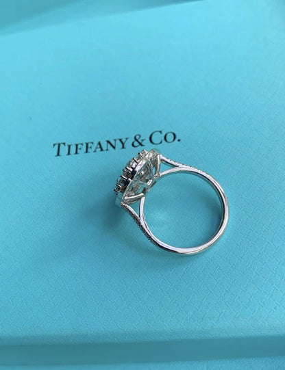 TIFFANY platinum diamond rose cut diamond ring