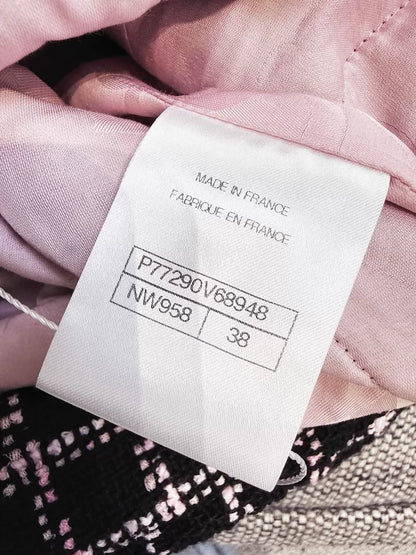 Chanel 24S Black and Pink tweed Coat