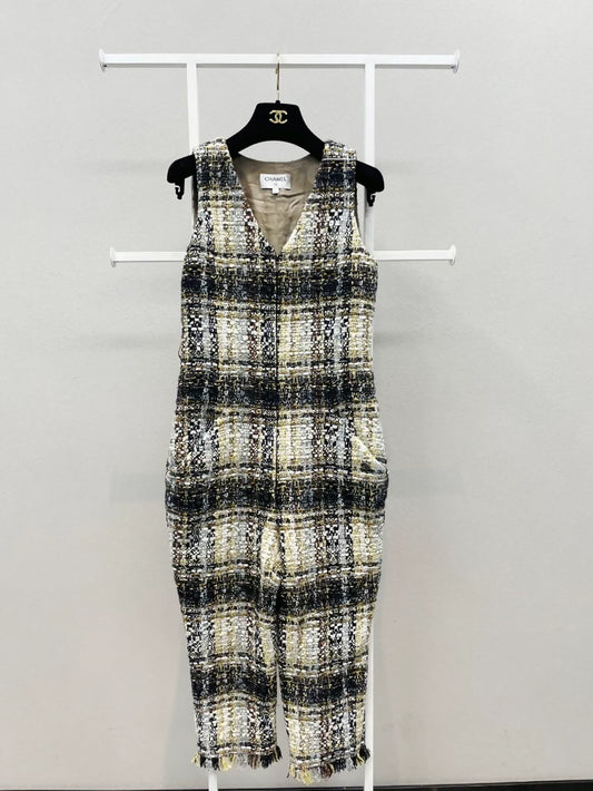 Chanel 19 check tweed jumpsuit