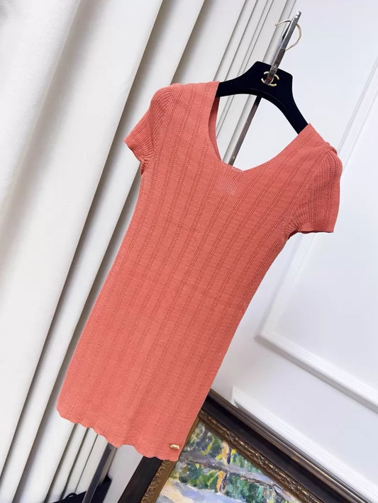 Chanel orange knit top