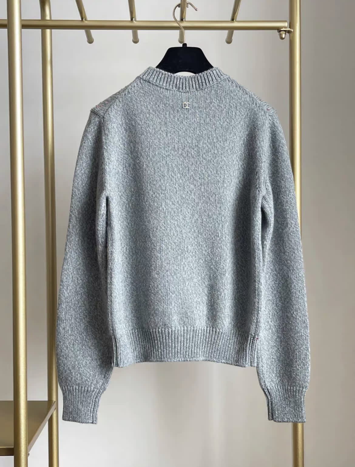 Chanel 2022 AW grey color diamond sweater fr34