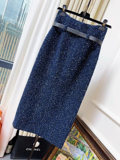 Chanel dark blue skirt