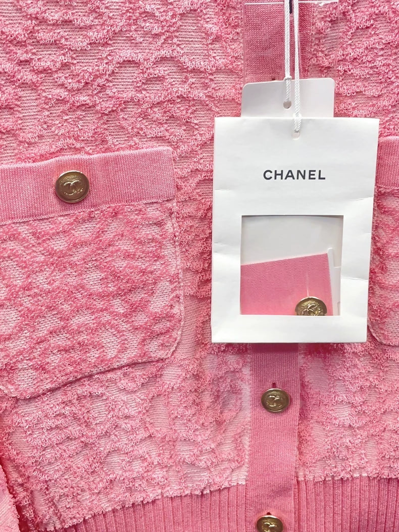 Chanel 21C pink tweed dress