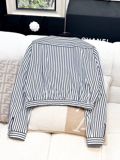 Chanel 22S blue and white striped shirt