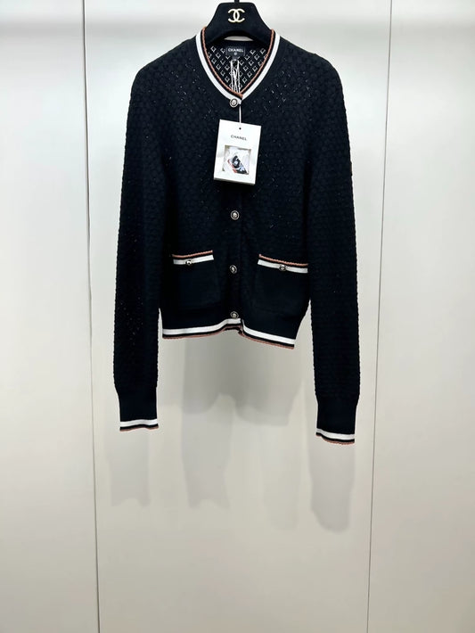 Chanel 26C Color Block Knit Cardigan