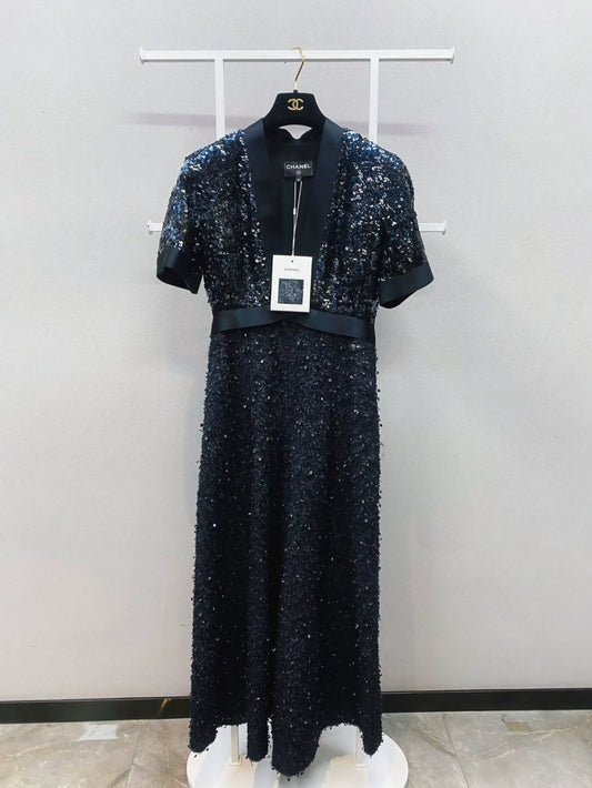 Chanel 19S black 
silver glittered jumpsuit