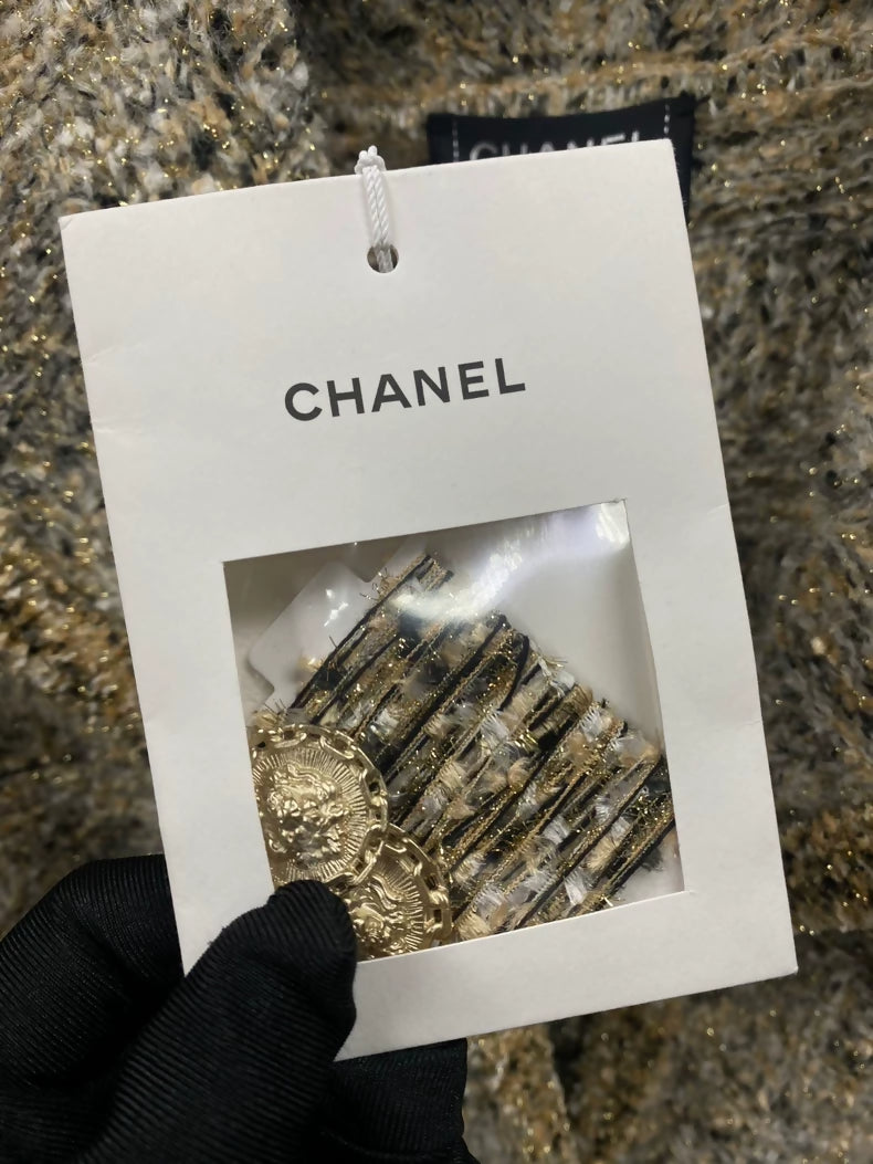 Chanel 20A gold tweed coat