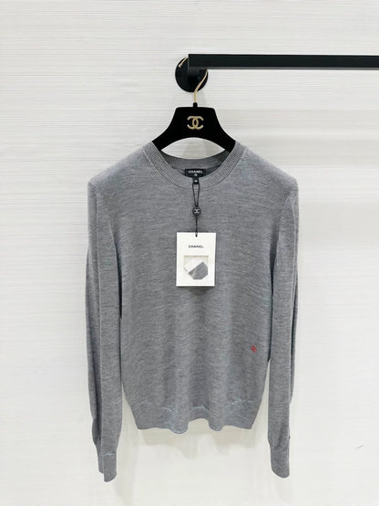 Chanel grey pullover knit sweater, size F36