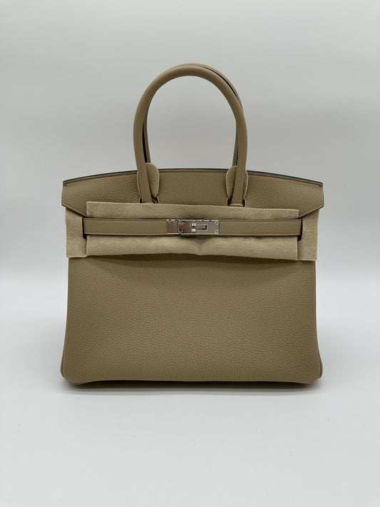 Hermes Birkin 30 trench Togo PHW stamp K