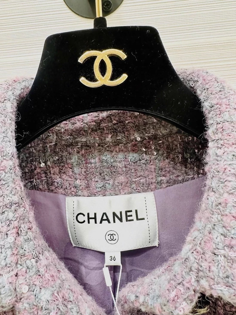 Chanel 24k purple tweed jacket
