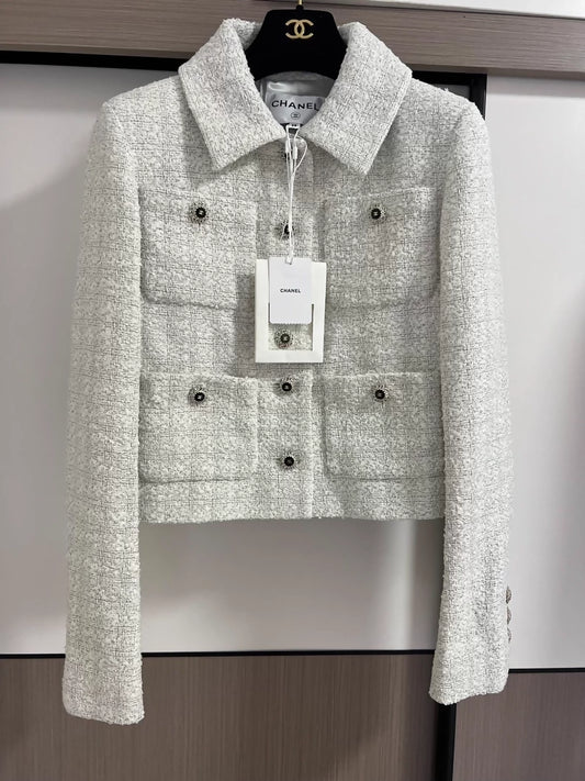 Chanel 25K white tweed jacket
