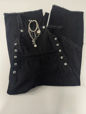 Chanel 22C Grey/Black Denim jumpsuit