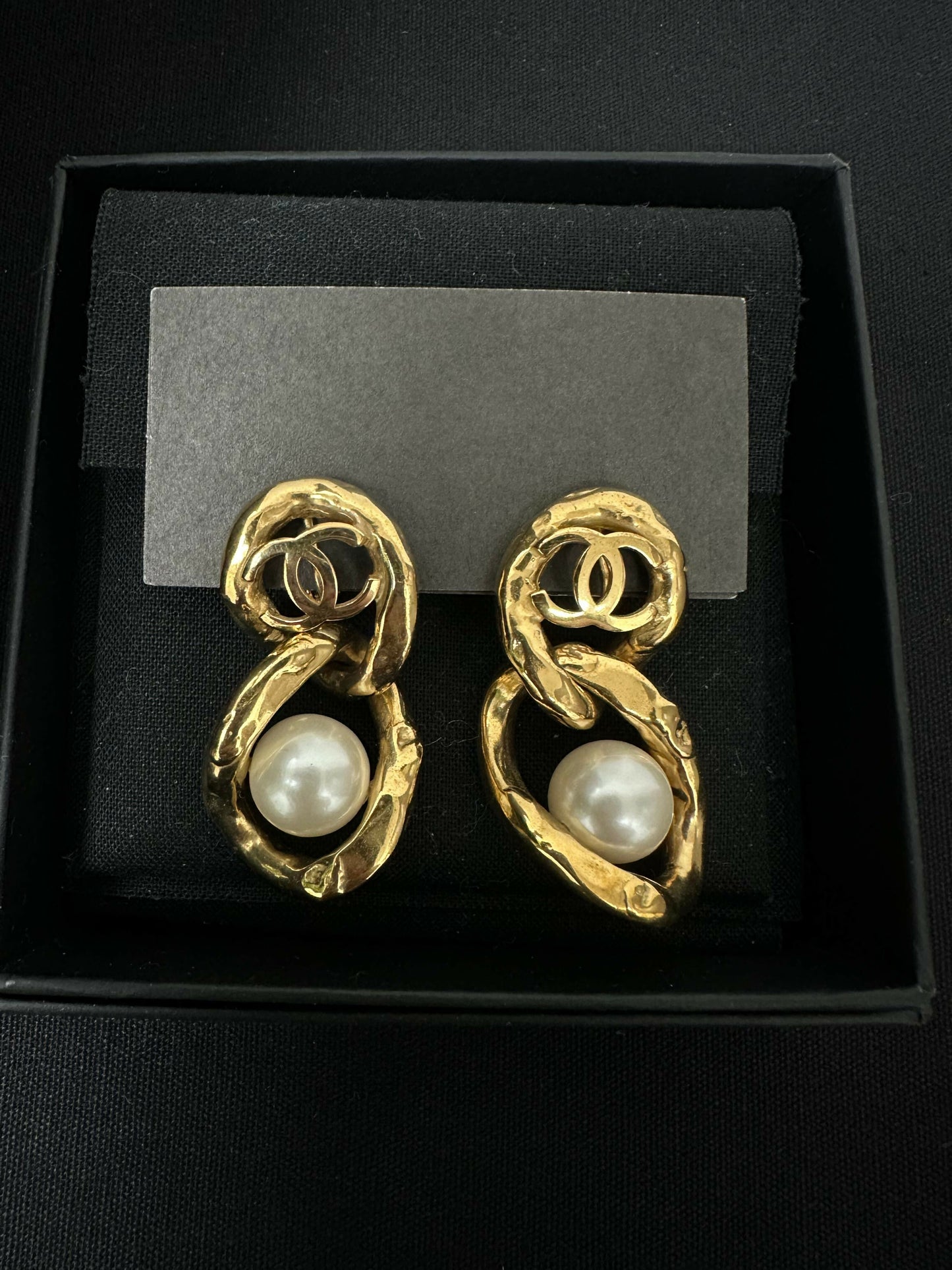 Chanel 2020 Imitation Pearl & Gold Plated Stud Earrings