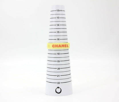 Chanel Vintage 99P Rubber Yellow with Orange Lettering Bracelet