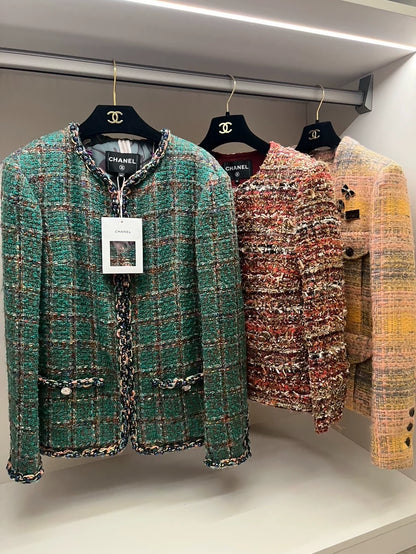 Chanel 23A Green tweed Jacket