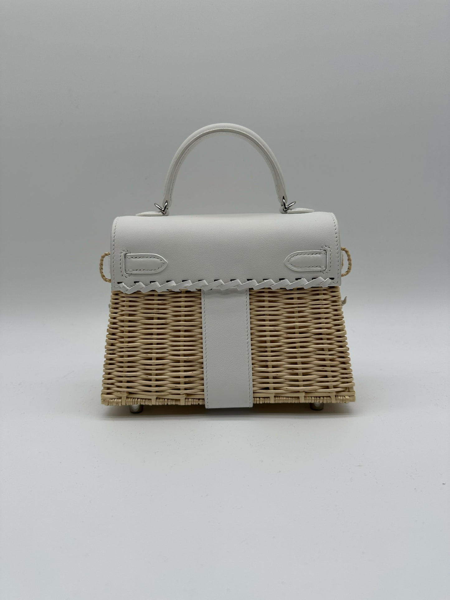 Hermès Kelly 20 Picnic Blanc Swift & Osier PHW B 2024