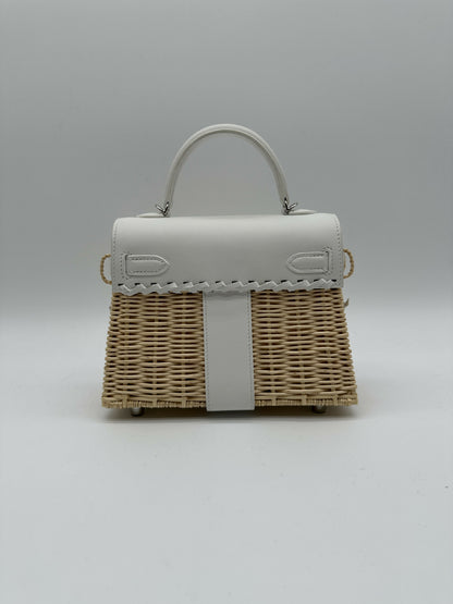 Hermès Kelly 20 Picnic Blanc Swift & Osier PHW B 2024