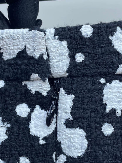 Chanel 2015 black and white polka dots skirt