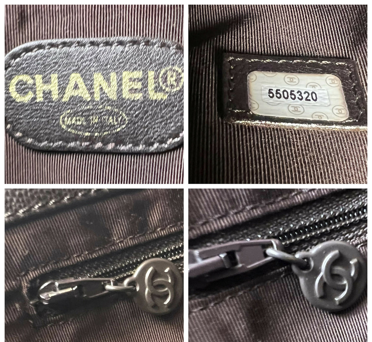 Vintage Chanel Brown Caviar Tortoise CC Timeless Tote Bag