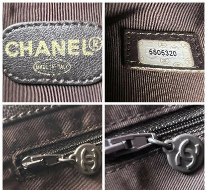 Vintage Chanel Brown Caviar Tortoise CC Timeless Tote Bag