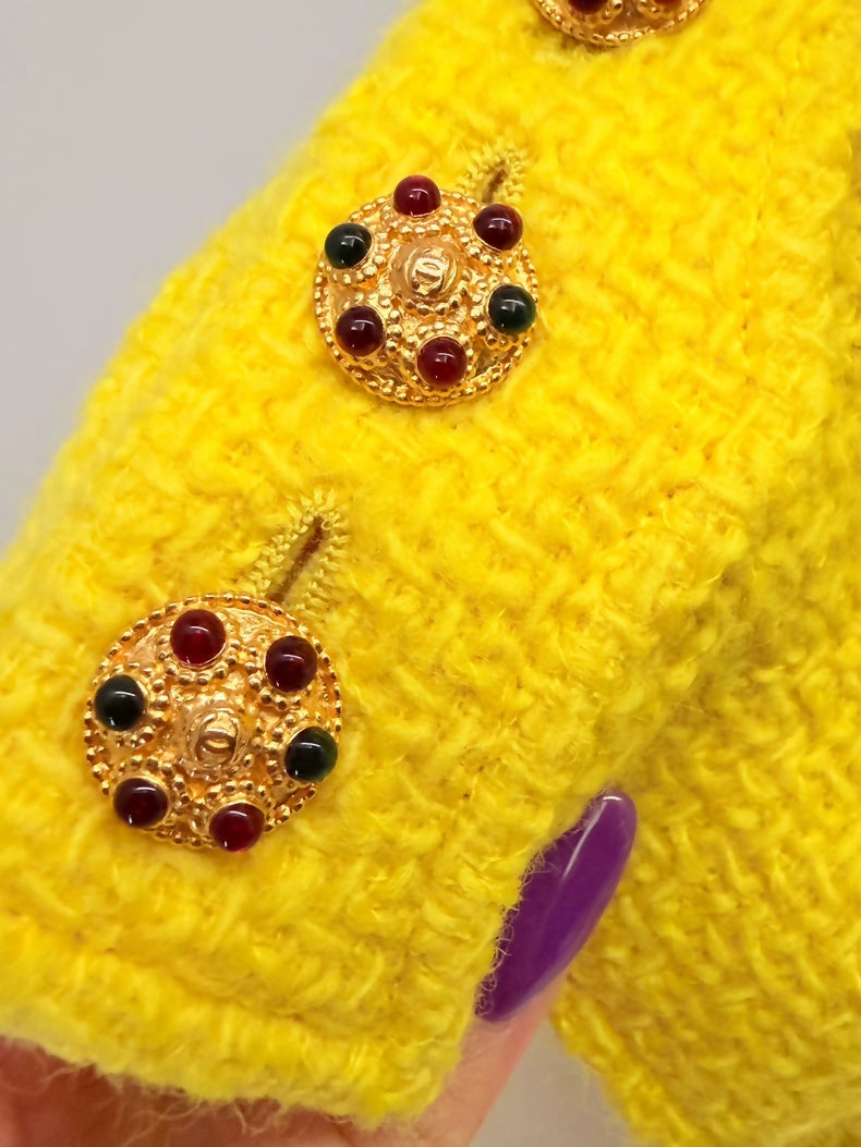 Chanel 96A Yellow Tweed Jacket