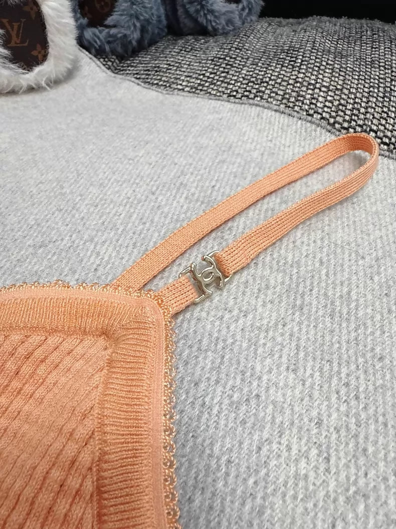 Chanel 24A orange knit top