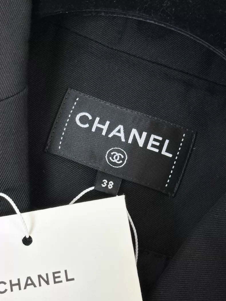 Chanel 26S black silk blazer