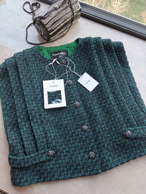 Chanel 24A green Tweed Vest