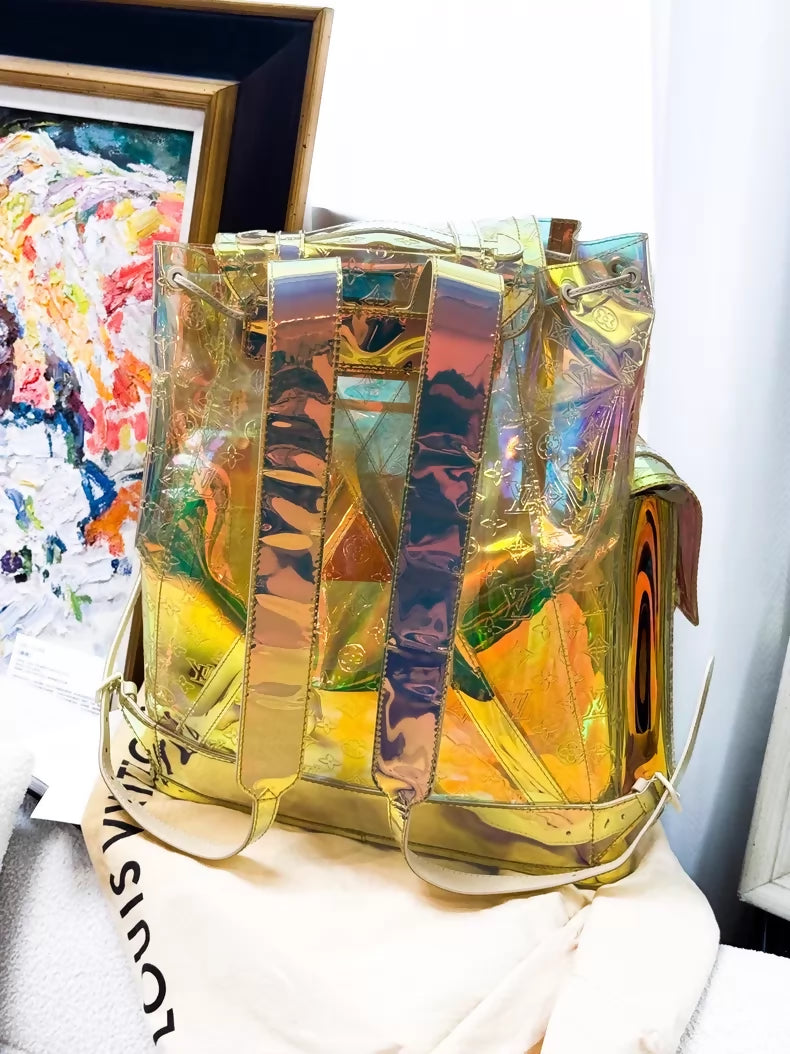 Louis Vuitton transparent iridescent backpack