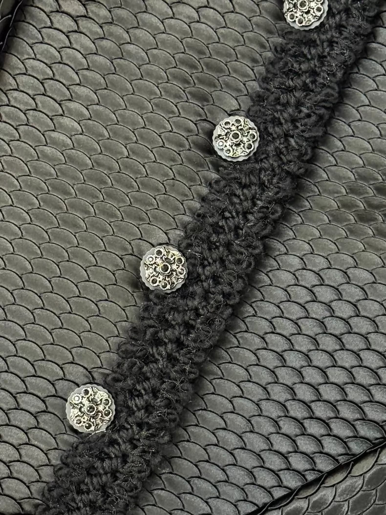 Chanel 16C Black Mesh Shoulder Cape coat