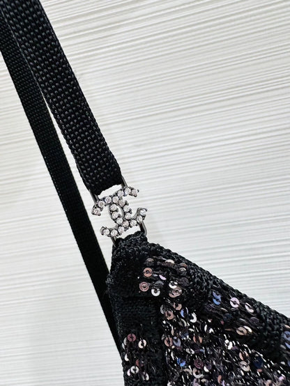 Chanel 25P Rhinestone Black Camisole F38