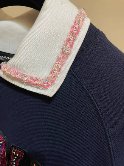 Chanel 23p dark blue pullover sweater