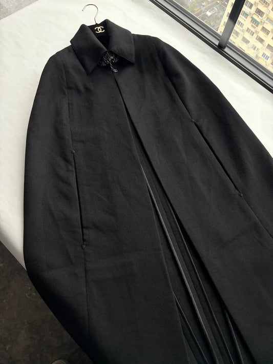 Chanel 09A Paris Moscow Limited Edition Black Cashmere Cape