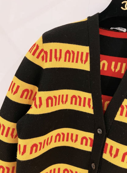 Miu Miu logo letter cardigan