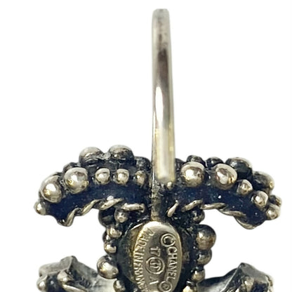 Chanel 17A Ritz Cosmopolite CC Key Dangle Drop Silver Pierced Earrings