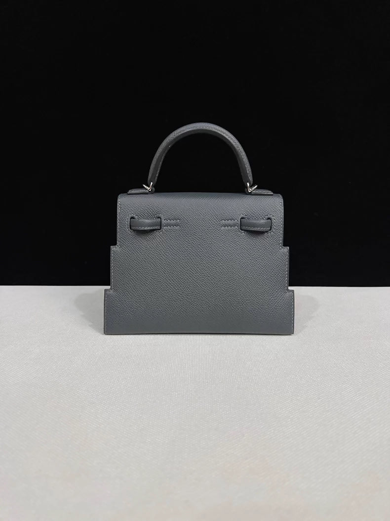 Hermes Kelly Doll Picto Gris Misty/Gris Meyer/Vert Fizz/Noir/Alezan Epsom palladium hardware