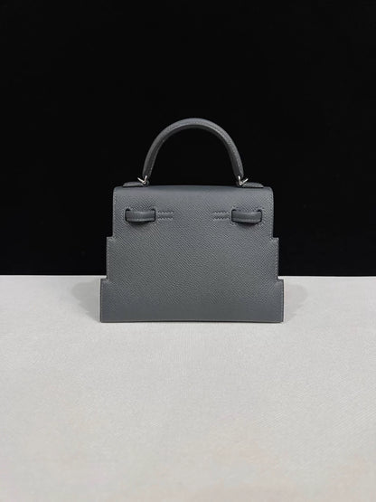 Hermes Kelly Doll Picto Gris Misty/Gris Meyer/Vert Fizz/Noir/Alezan Epsom palladium hardware